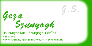 geza szunyogh business card